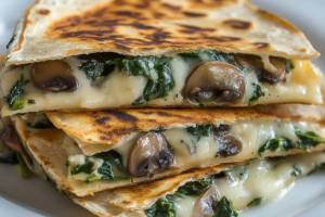 Baked Spinach Mushroom Quesadillas - cookefast.com