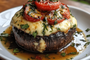 Caprese Stuffed Garlic Butter Portobellos