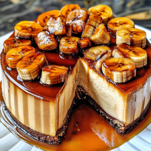 Caramelized Banana Cheesecake with Rum Glaze