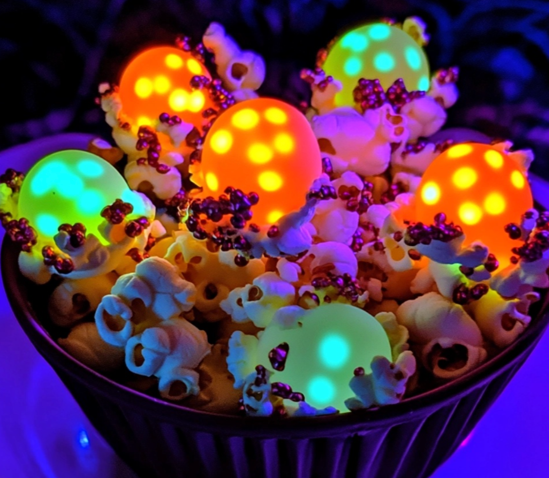 Magical Midnight Delight: Glowing Candy Popcorn Bombs