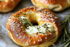 Mozzarella Stuffed Rosemary and Parmesan Soft Pretzels