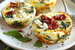Spinach, Feta, and Sun-Dried Tomato Egg Muffin Cups