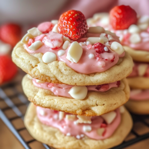 Strawberry White Chocolate Cake Mix Cookies Recipe