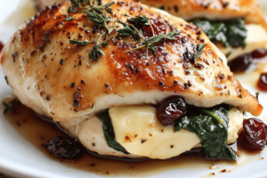 Stuffed Chicken Breast with Cranberry and Brie