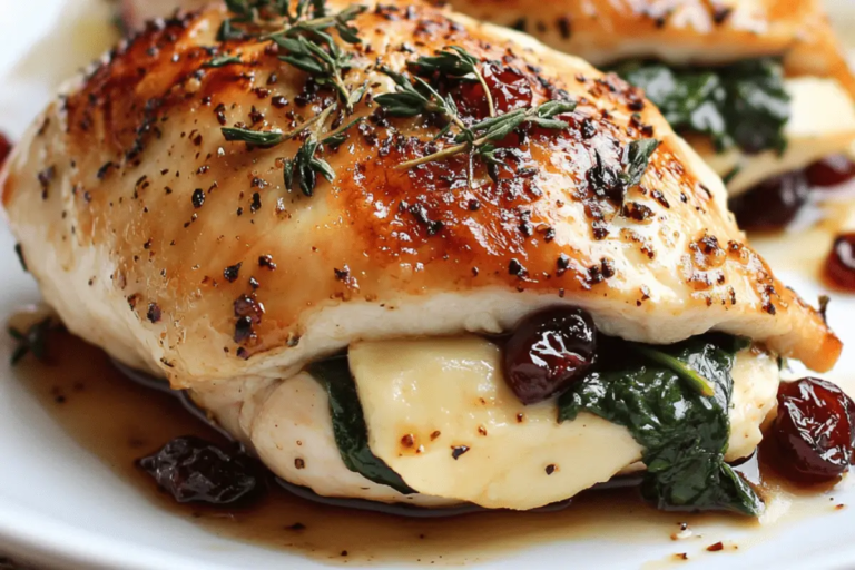 Stuffed Chicken Breast with Cranberry and Brie