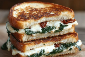 Sun-Dried Tomato Spinach and Ricotta Grilled Cheese