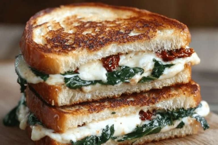 Sun-Dried Tomato Spinach and Ricotta Grilled Cheese