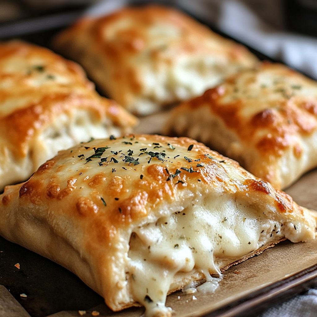 Baked Chicken Alfredo Calzones