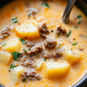Cheesy Beef & Potato Soup